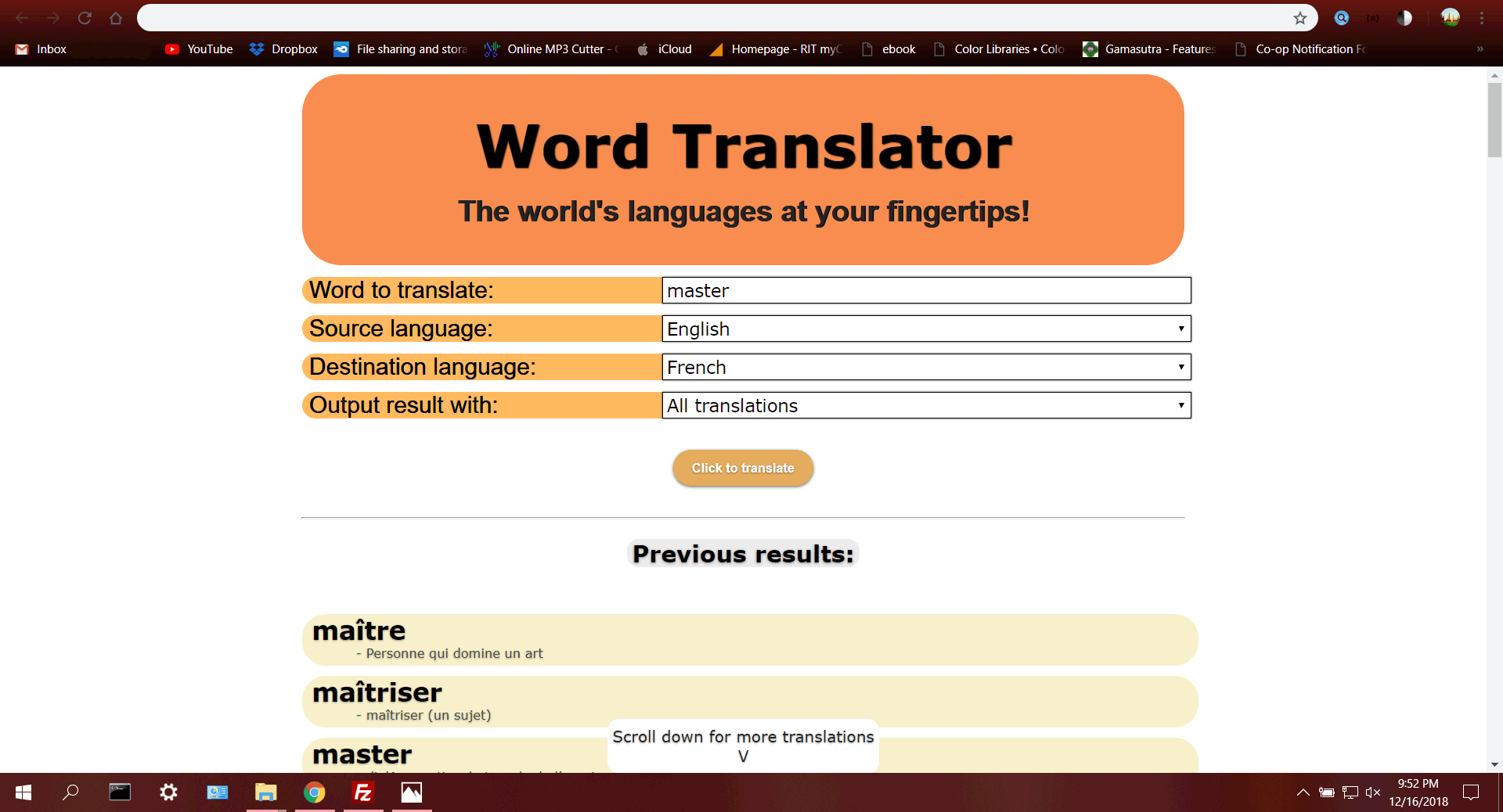Web Translation Website